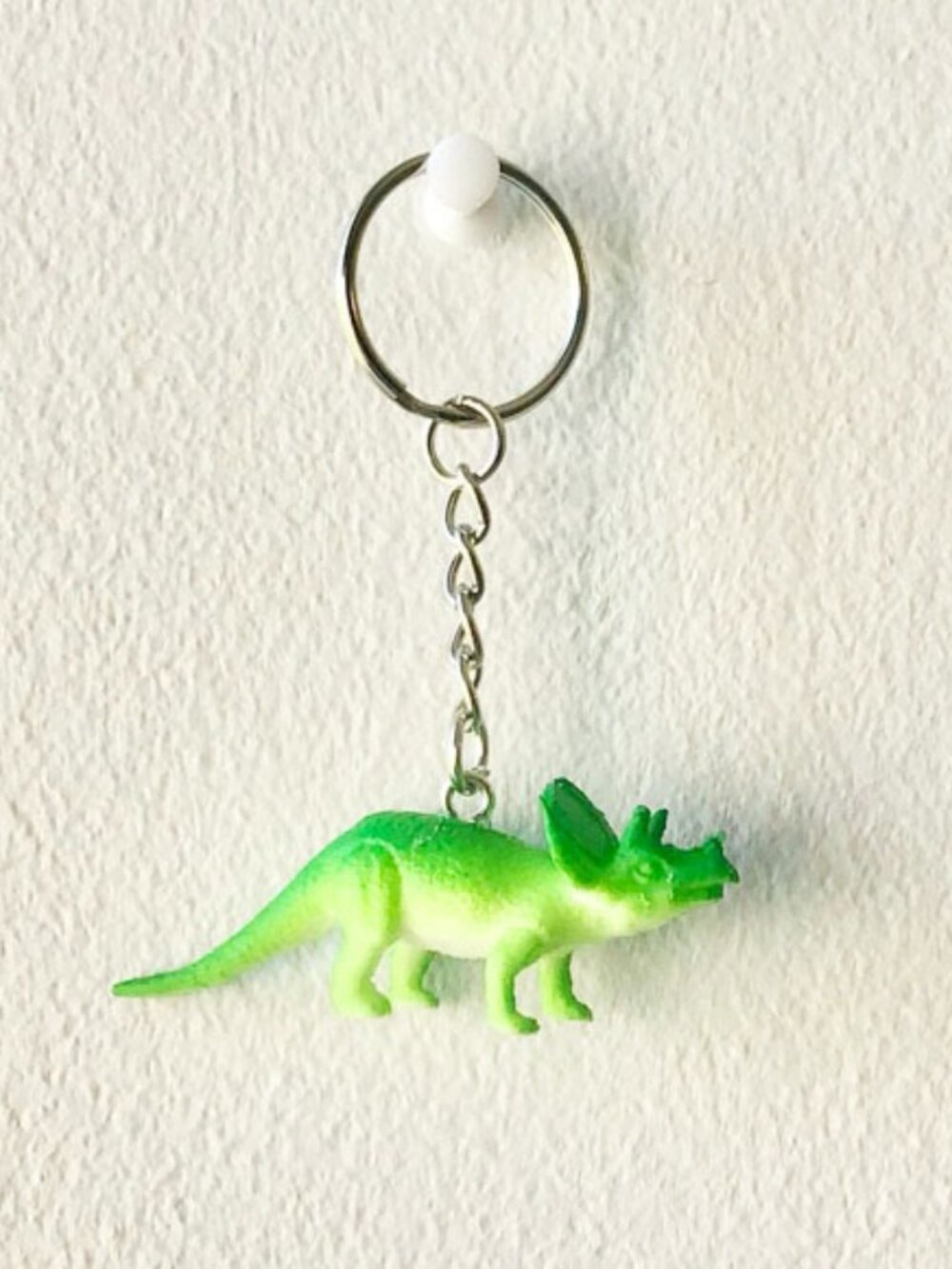 ❤️ Green Triceratops Toy Dinosaur Keychain